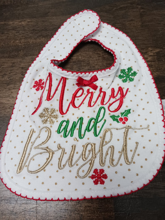 White/Red Christmas  Bib