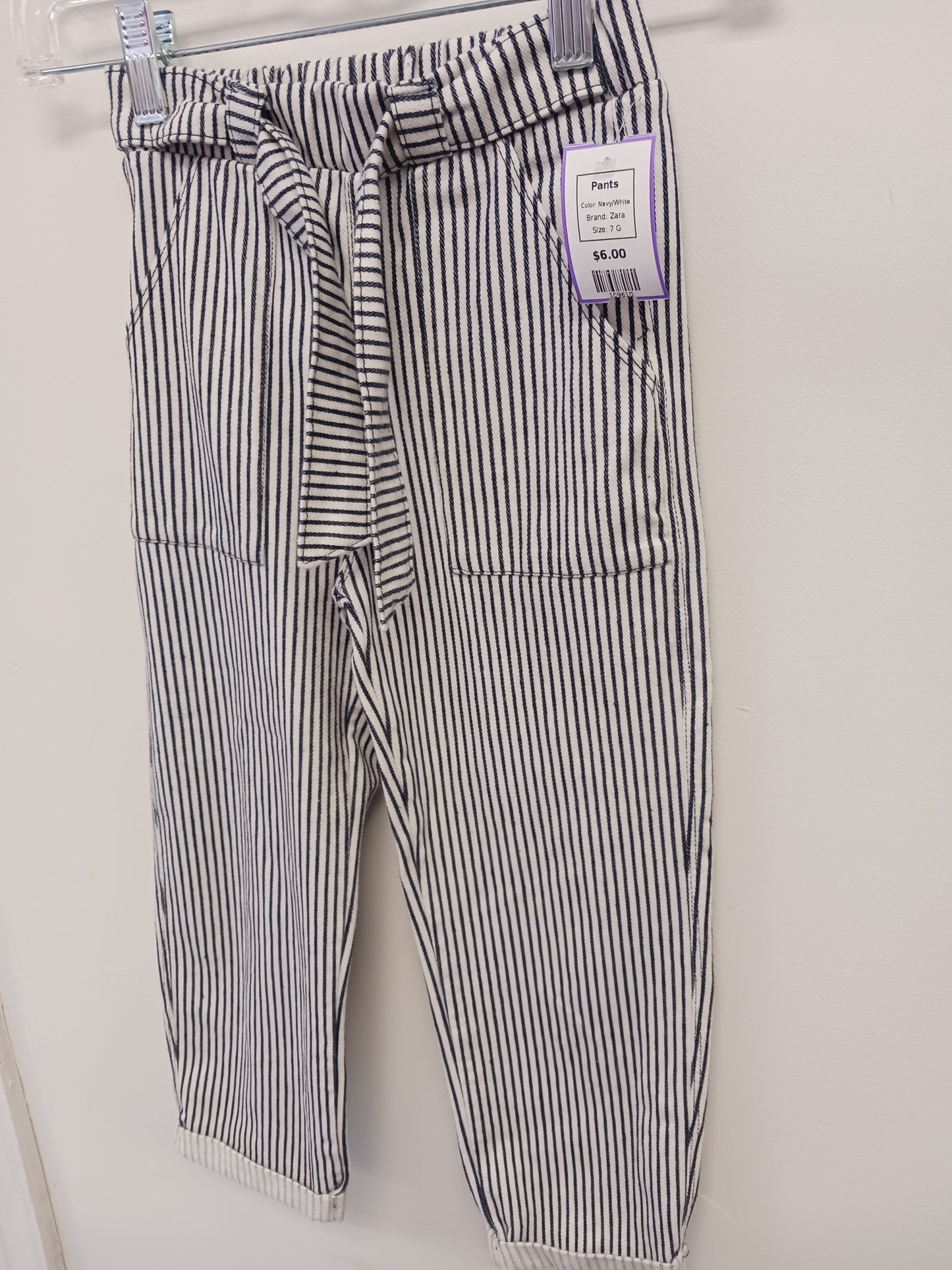 Navy/White Zara Pants, 7 G