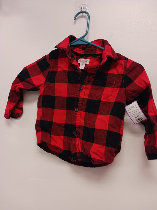 Red/Black Plaid Cat & Jack Longsleeve Button Up, 2T B