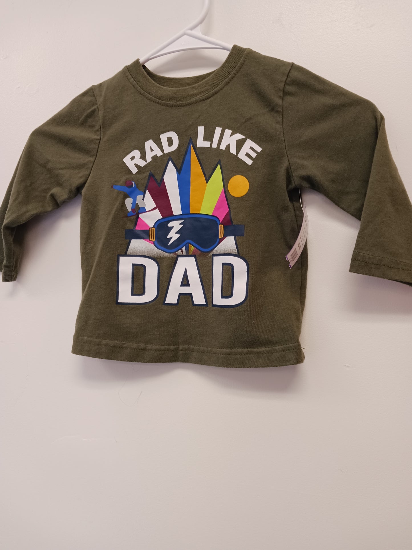 Green Rad Like Dad Garanimals Longsleeve Shirt, 18M B