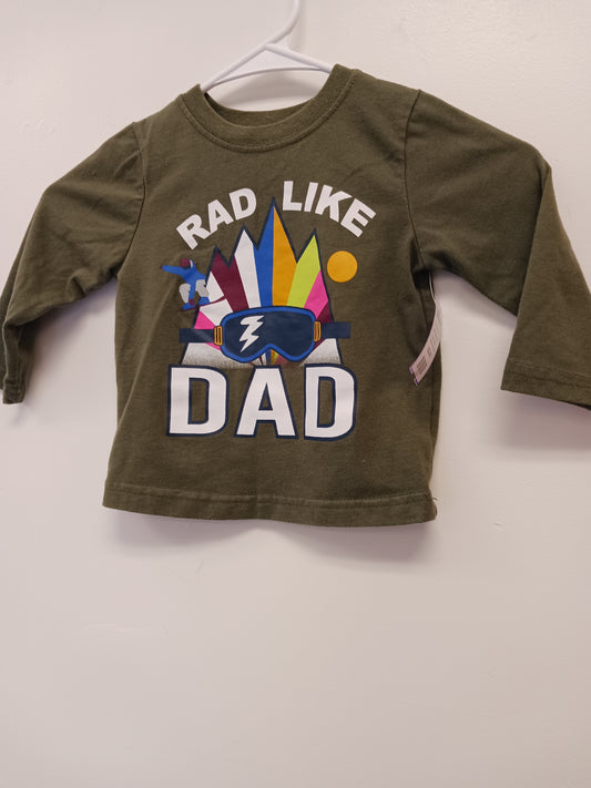 Green Rad Like Dad Garanimals Longsleeve Shirt, 18M B