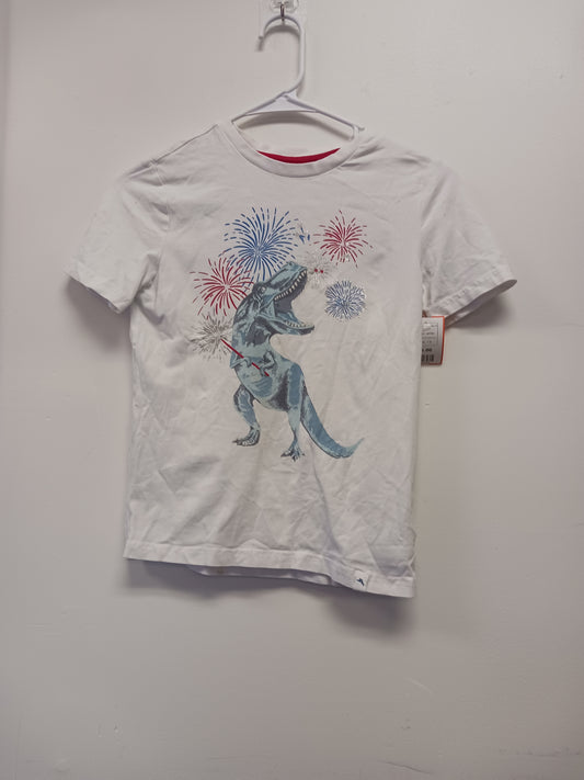 white Tommy Bahama Dinosaur Fireworks Shirt 7/8, 7 B