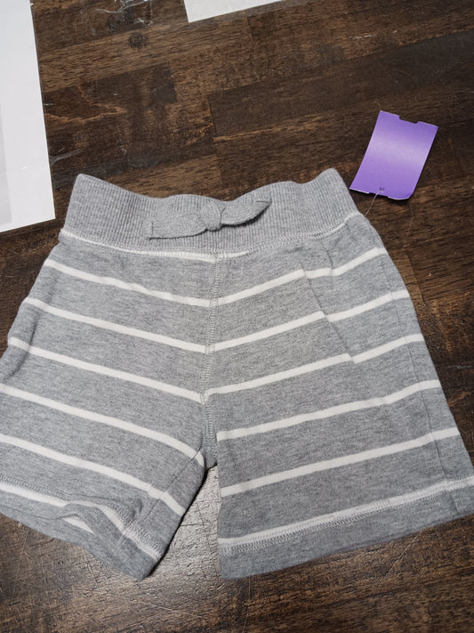 Grey/White Striped Koala Kids Shorts, 9M B