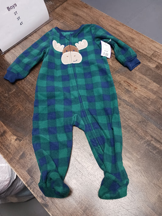Navy/Green Plaid Moose Kids Headquarters Sleeper, 9M B