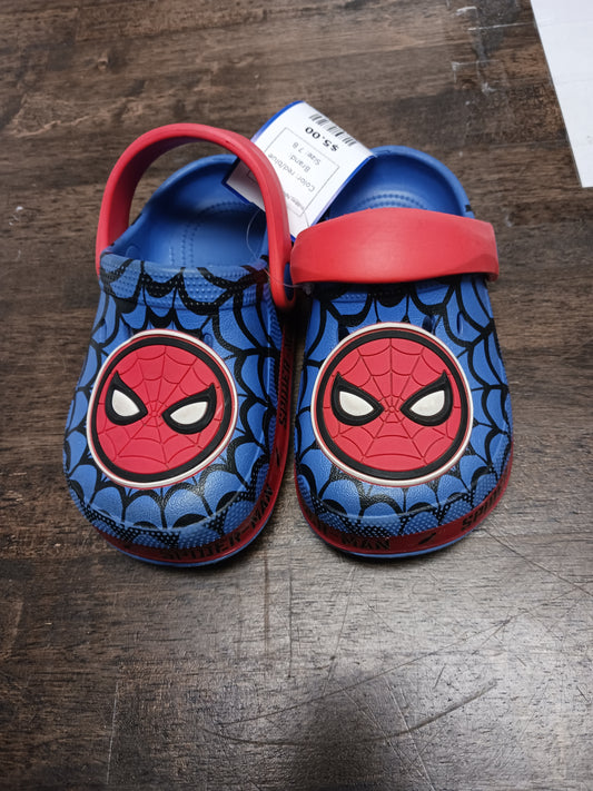 red/blue  Rubber Spiderman Crocs 7/8, 7 B