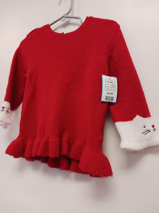 Red/White Carters Sweater, 18M G