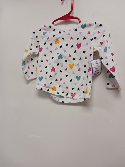 White/Colorful Heart Garanimals Longsleeve Shirt, 6M G