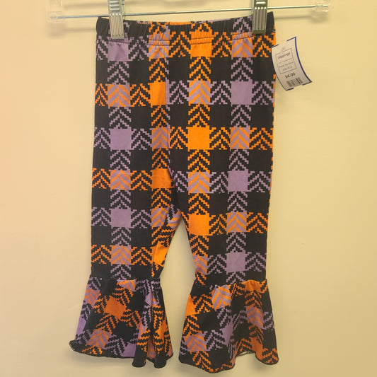 Orange/Black/Purple Boutique Leggings, 3T G