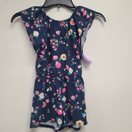 Navy/Colorful Flower OshKosh Romper, 6 G