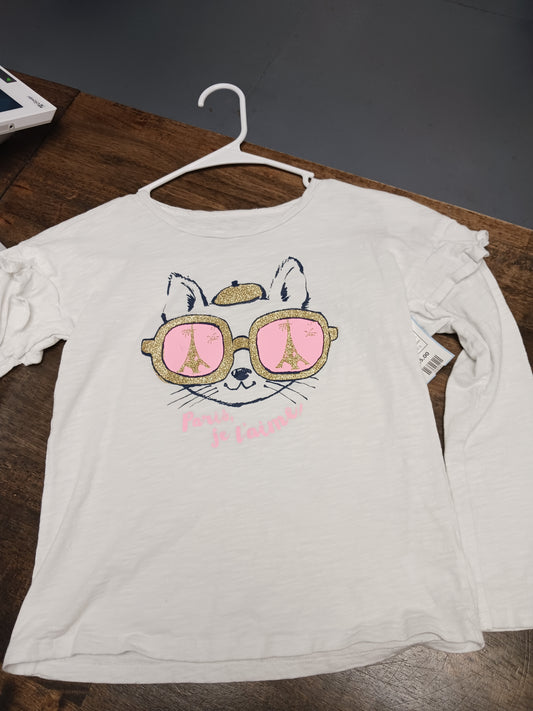 White Kitty Paris OshKosh Longsleeve Shirt, 10 G