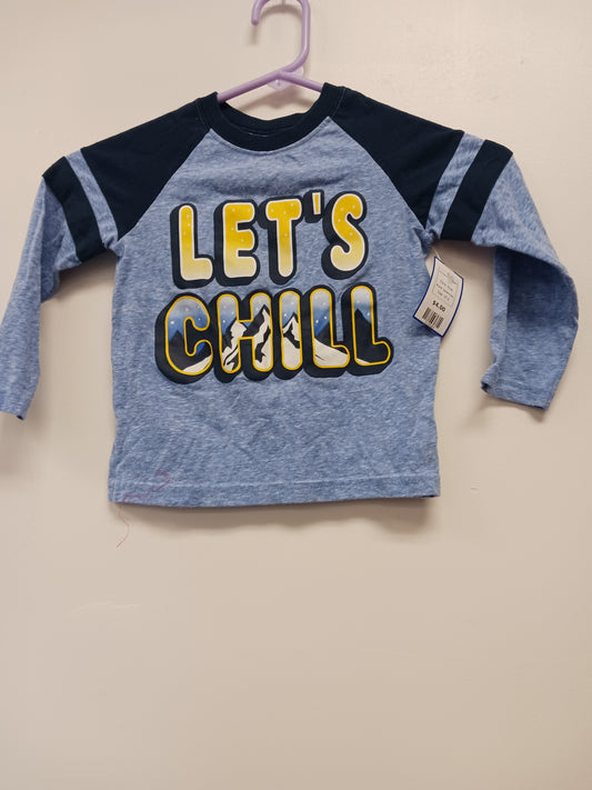 Blue Garanimals Long Sleeve Lets Chill Tshirt, 3T B