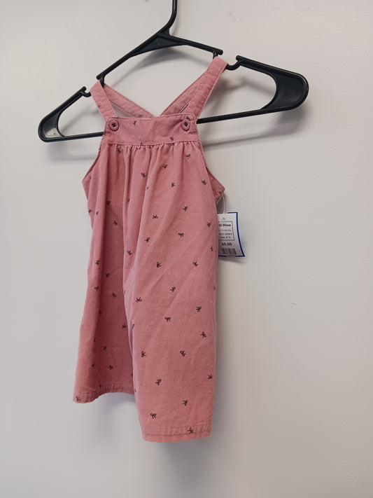 Pink/Black Bow Carters Bib Dress, 2T G