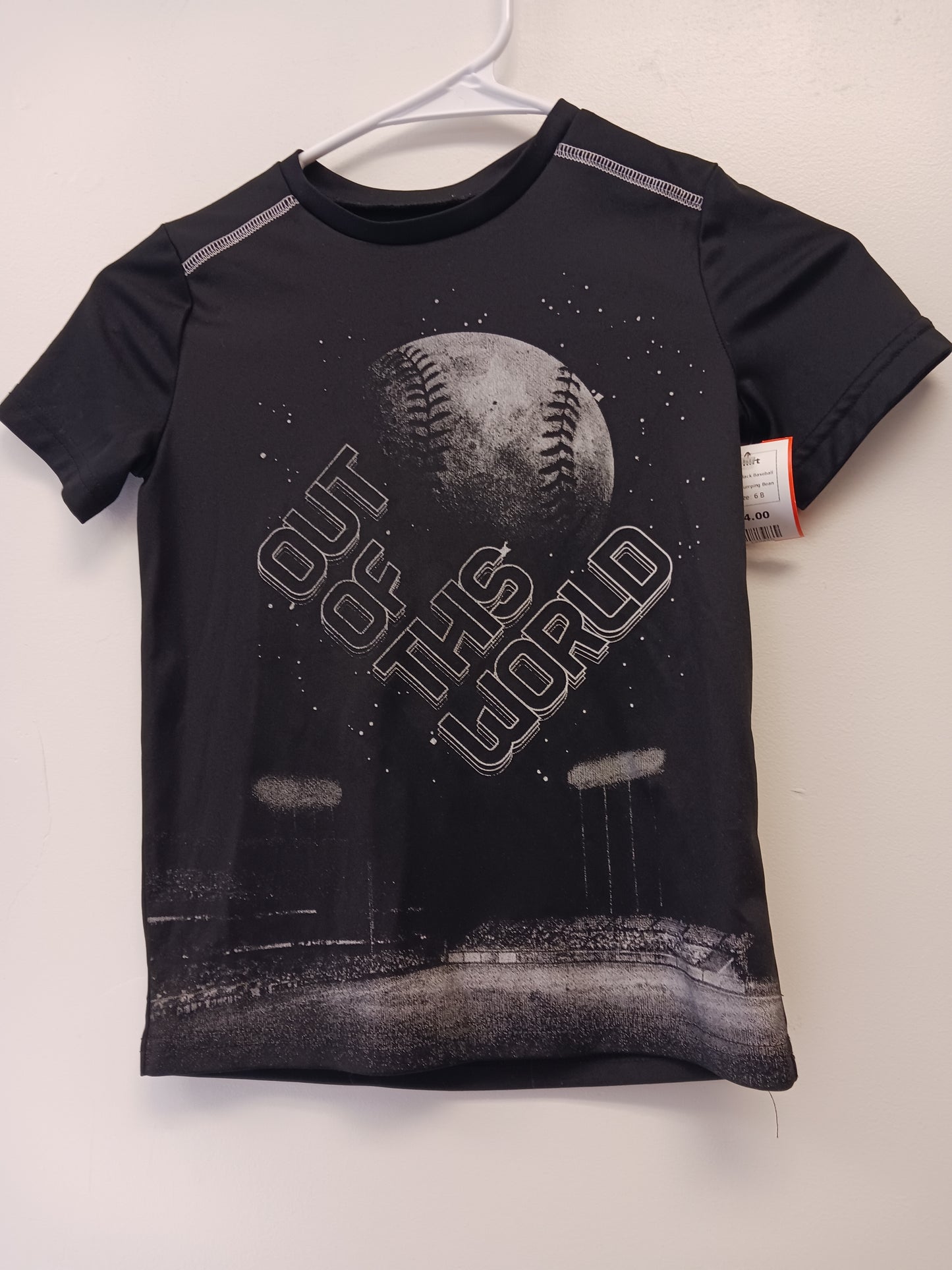 Black Baseball Jumping Bean Shirt, 6 B