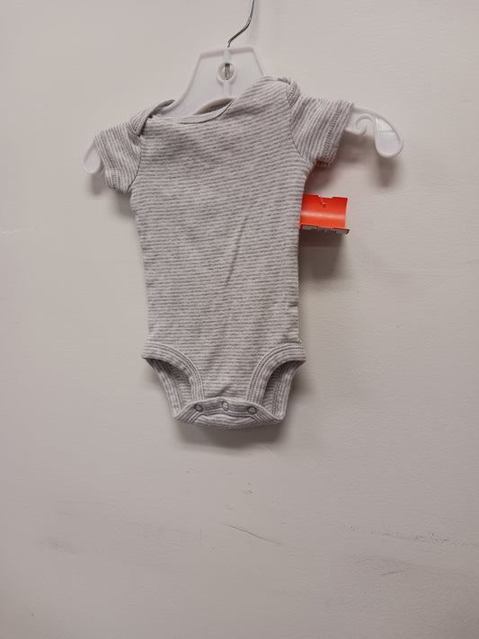 Grey/White Striped Carters Onesie, NB B