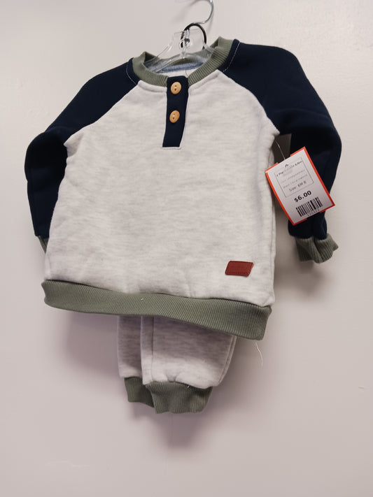 white/green/navy 7 for all mankind 2 Piece outfit 6/9m, 6M B