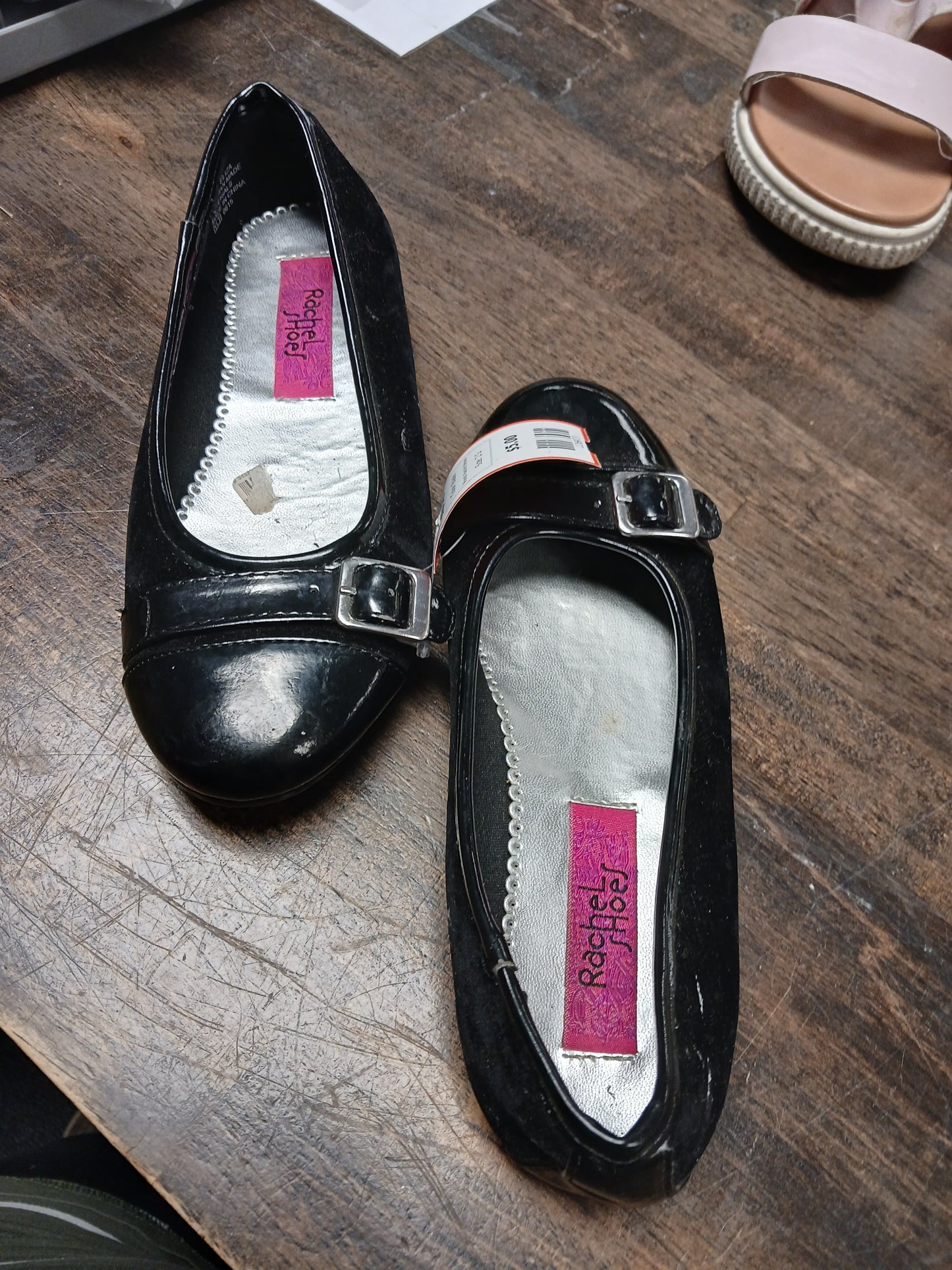 Black Rachel Shoes Slip Ons, 2 G