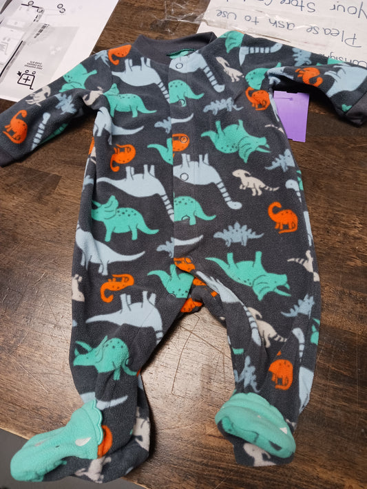 Grey/Colorful Dino Carters Sleeper, NB B