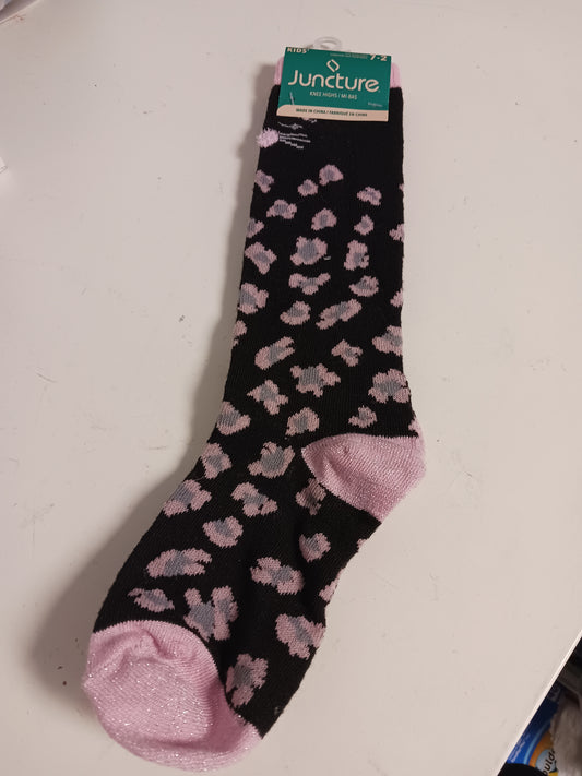 black/pink Juncture Kitten Socks 7-2, 7-2
