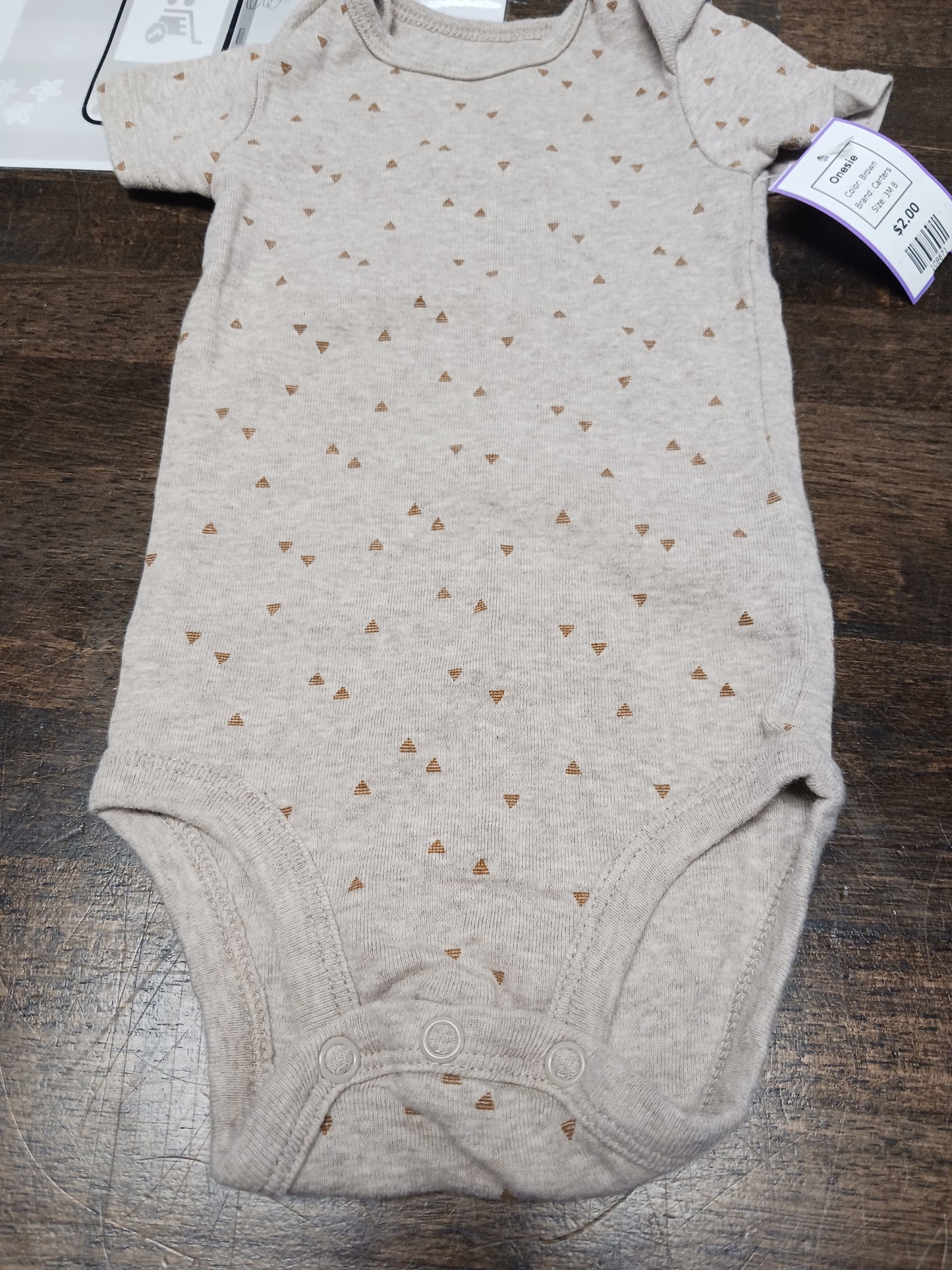 Brown Carters Onesie, 3M B