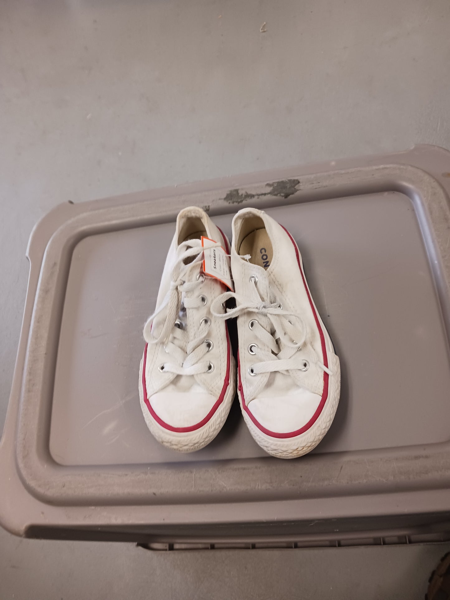 White Converse Sneakers, 12Y G