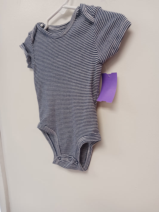 Navy/White Striped Carters Onesie, 6M B