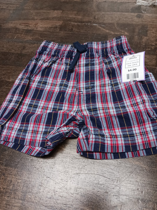 Red/Navy Plaid Sonoma Shorts, 12M B