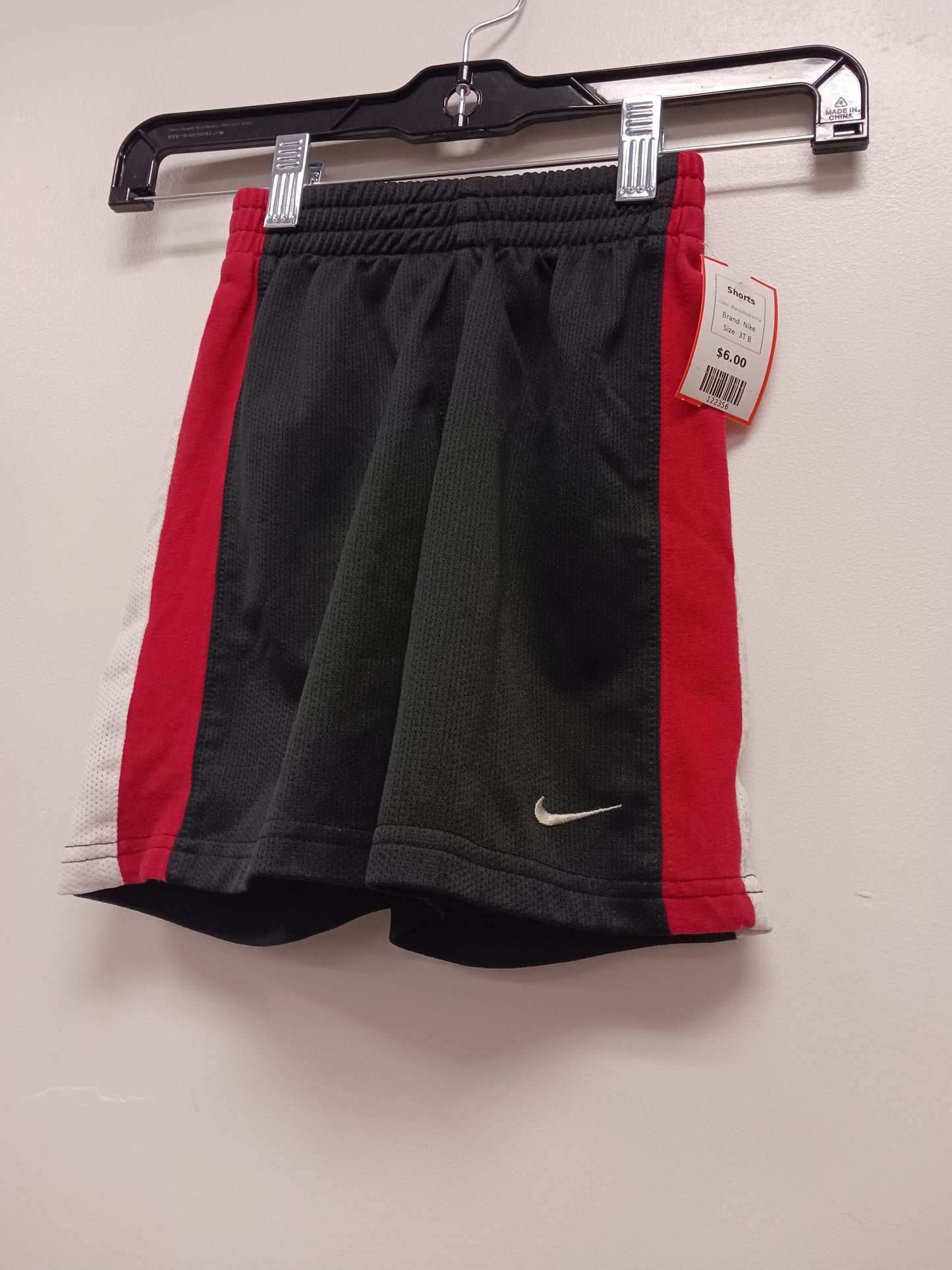 Black/Red/White Nike Shorts, 3T B