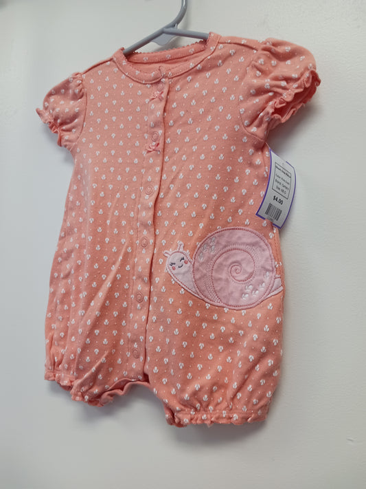 Pink Snail Carters Short One Piece, NB G