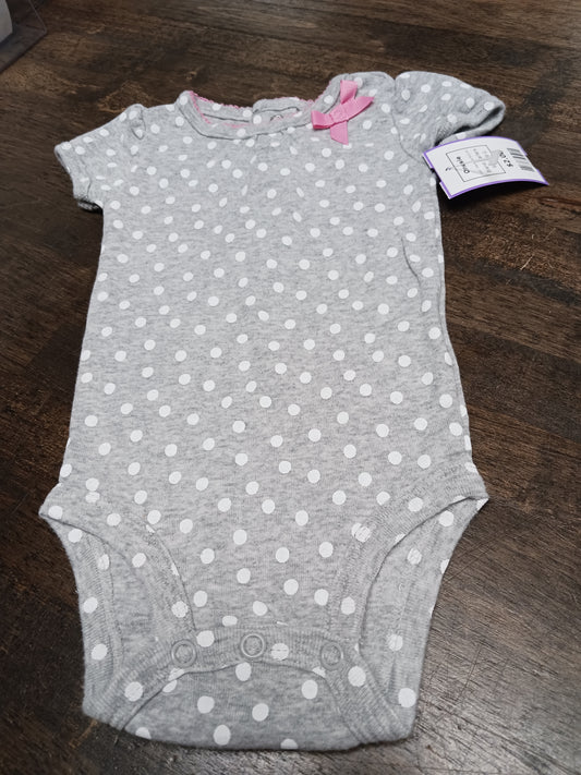 Grey/White Polka Dot Carters Onesie, NB G