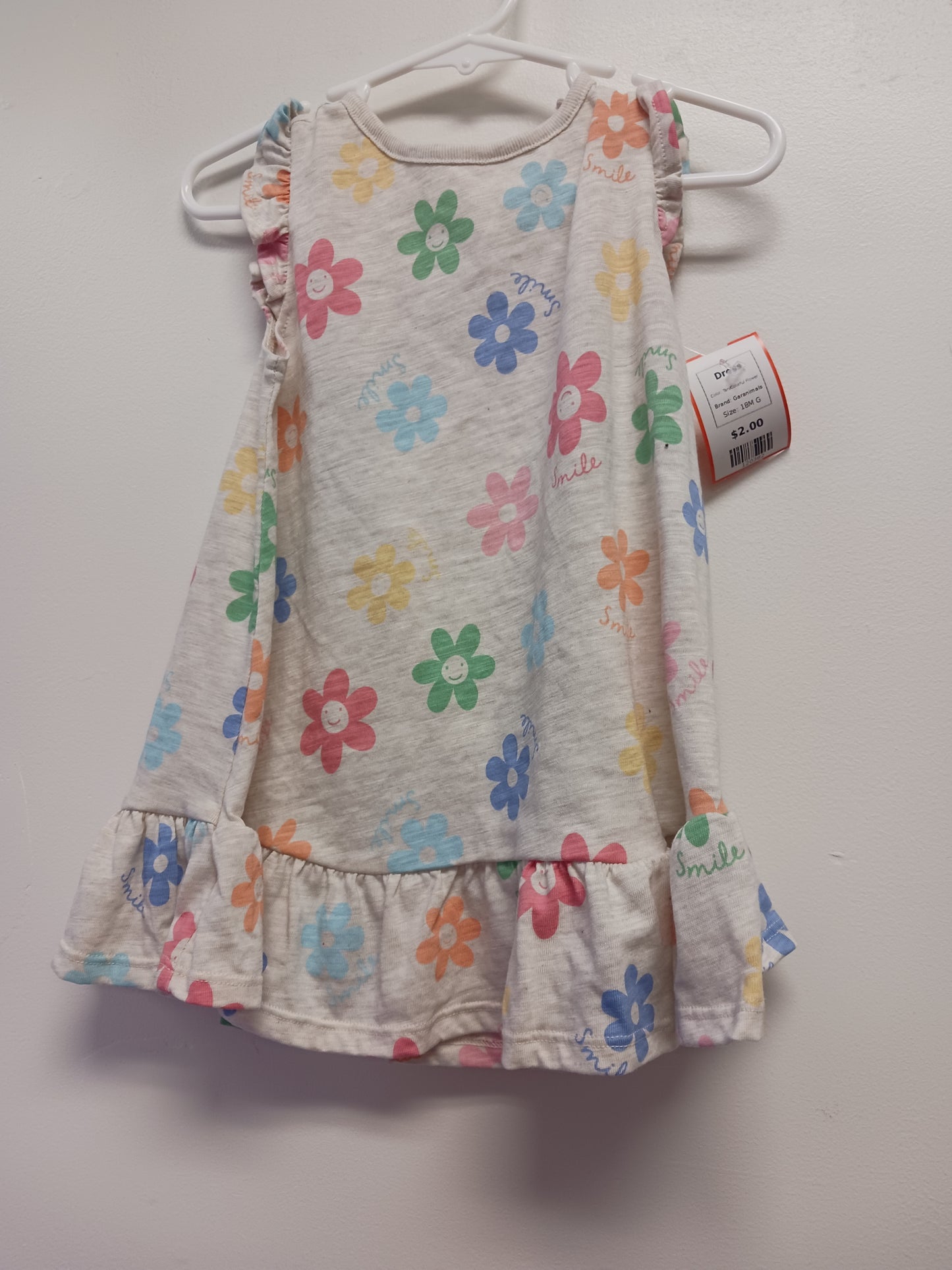 Tan/Colorful Flower Garanimals Dress, 18M G
