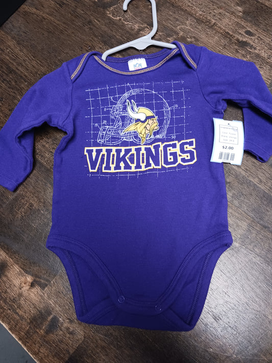 Purple Vikings Longsleeve Onesie, 3M B