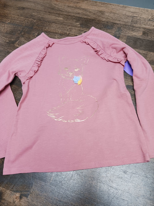 pink True Craft Long Sleeve Cat Shirt, 3T G