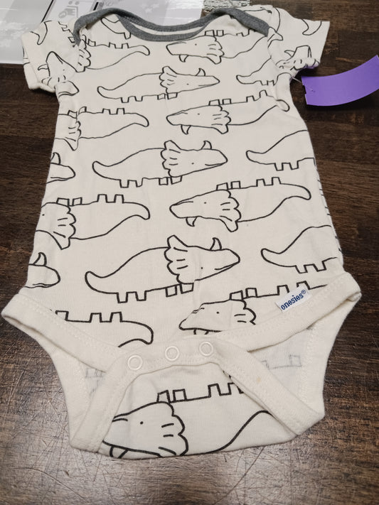 White/Grey Rhino Gerber Onesie, 3M B