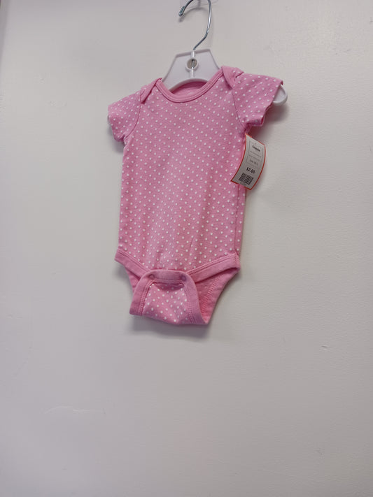 Pink/White Polka Dot Wonder Nation Onesie, NB G