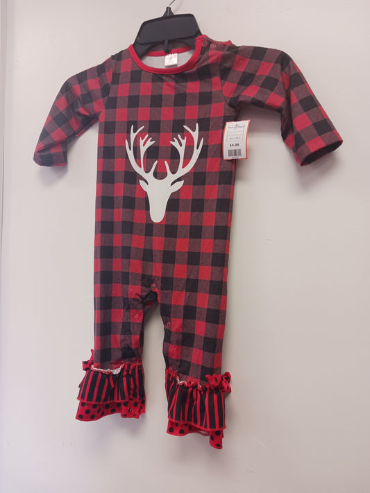 Red/Black Plaid Penelope Plumm Pant One Piece, 12M G
