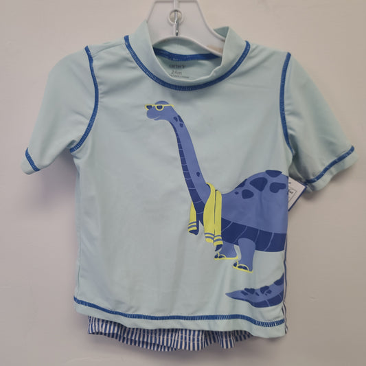 Blue/White Dino Carters Swim Set, 2T B
