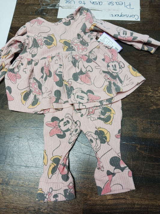 pink Disney 2 Piece outfit 0-3m  Minnie Mouse, NB G
