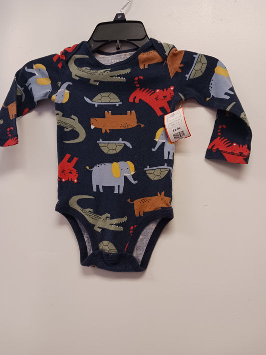 Navy/orange/green Carters Long Sleeve Animal Onesie, 2T B