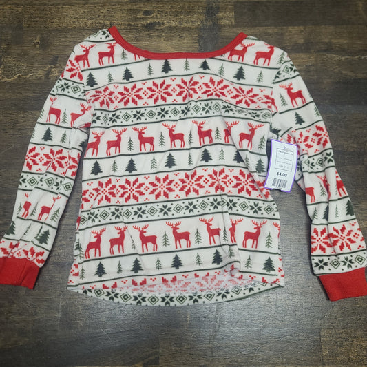 white/red Modern Moments 2 Piece Reindeer PJS, 2T G