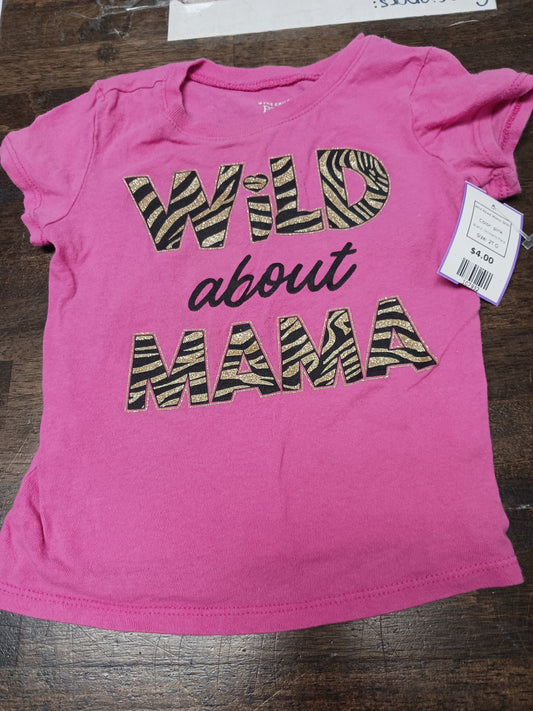 pink Childrens Place Wild About Mama Tshirt, 2T G
