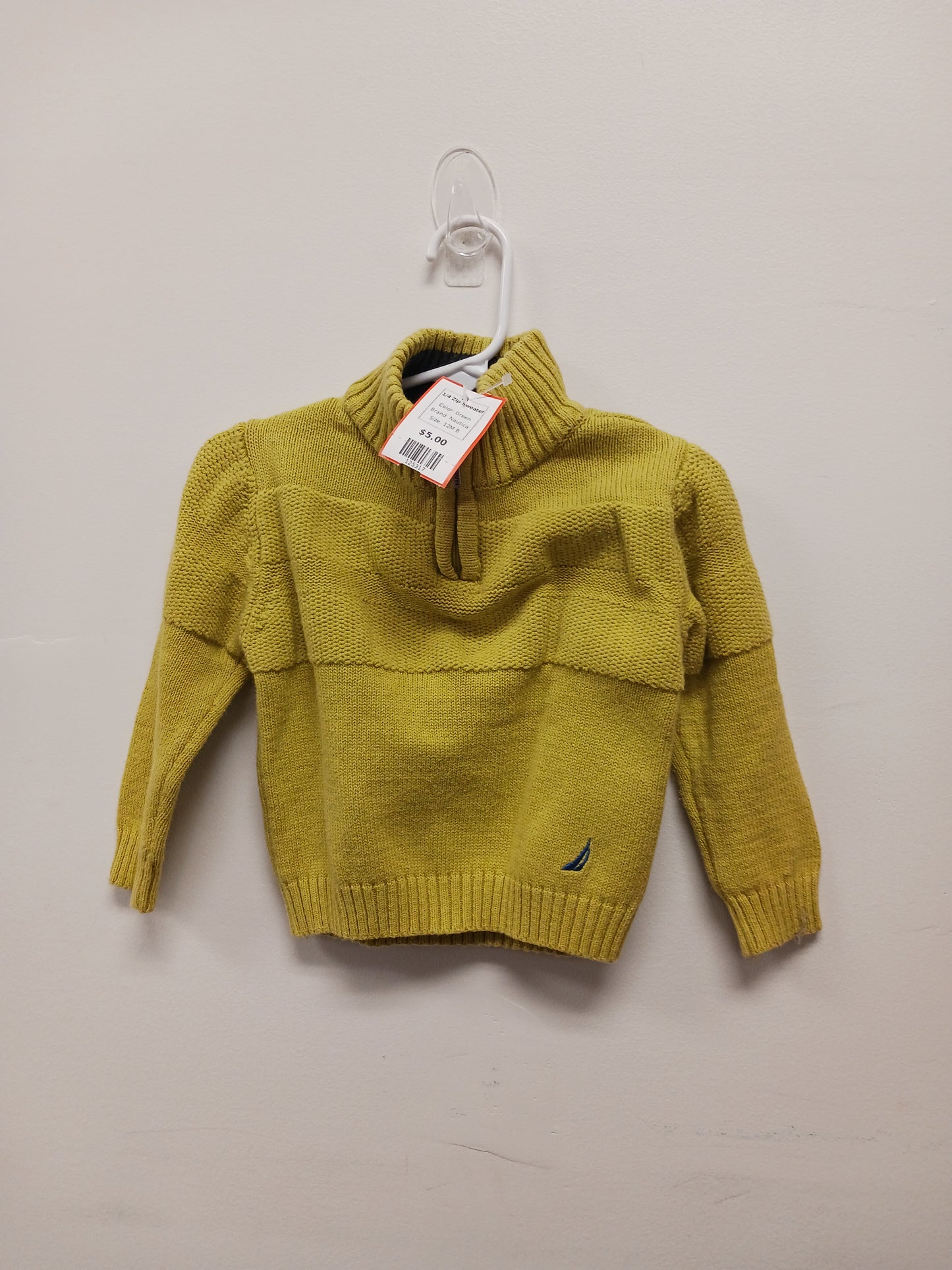Green Nautica 1/4 Zip Sweater, 12M B