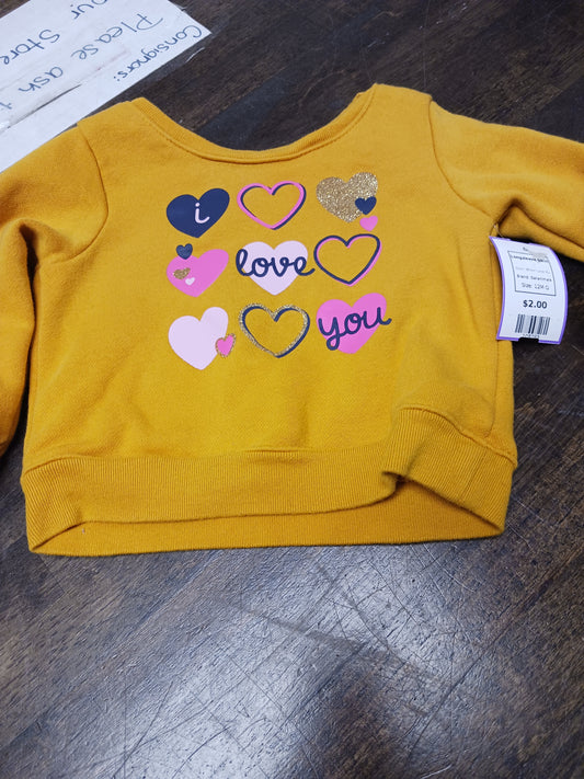 Yellow I Love You Garanimals Longsleeve Shirt, 12M G