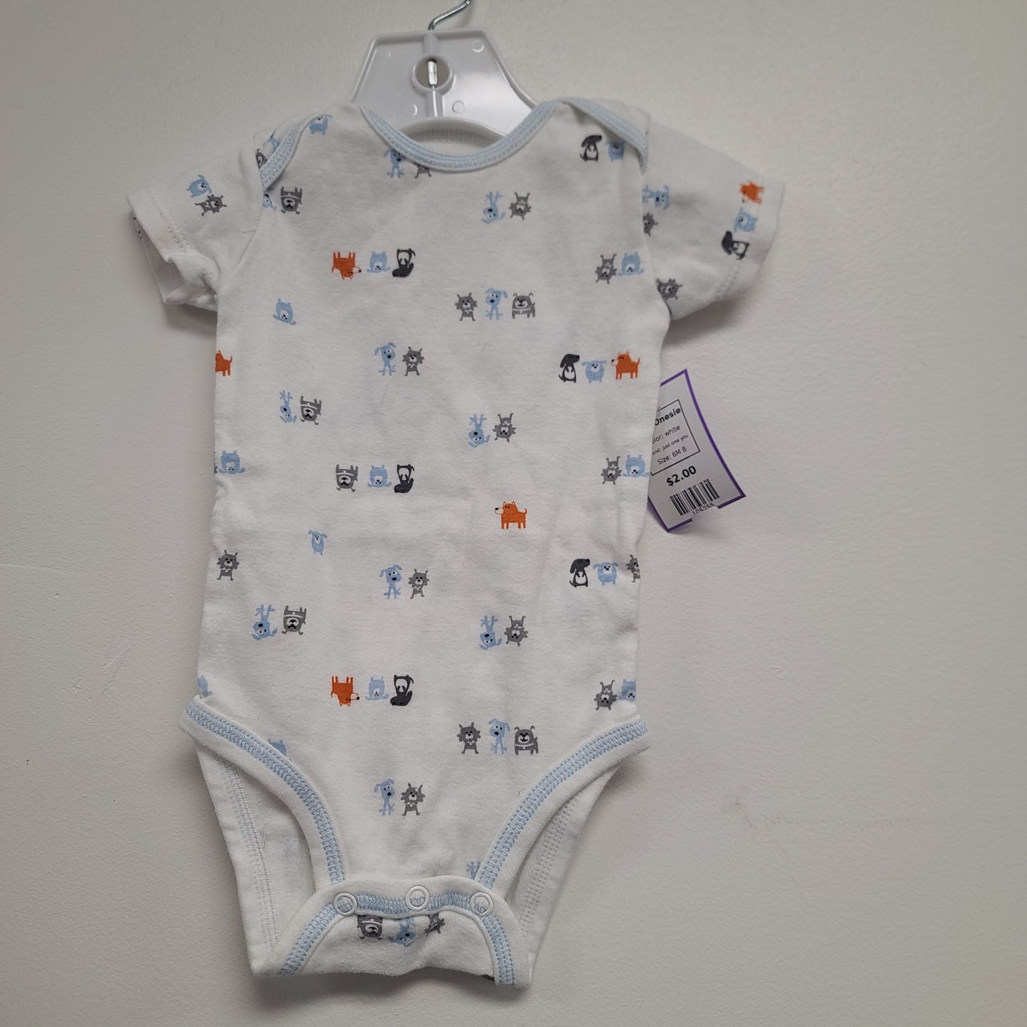 white just one you Dog Onesie, 6M B