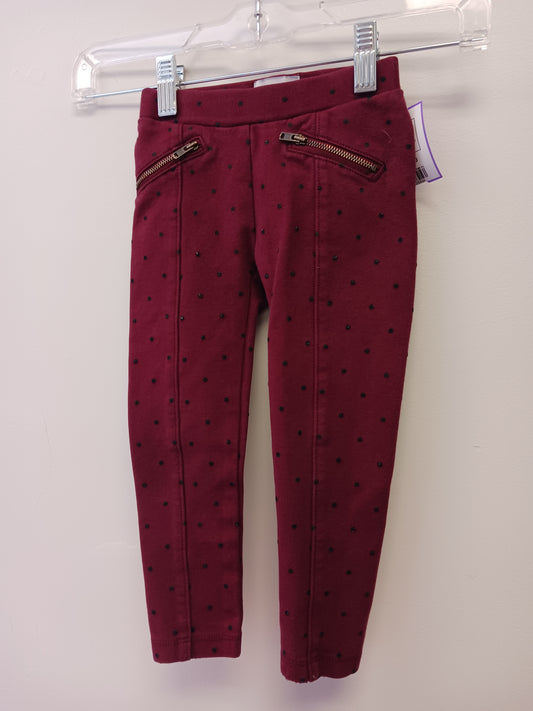 Burgandy/Black Polka Dot Old Navy Leggings, 3T G