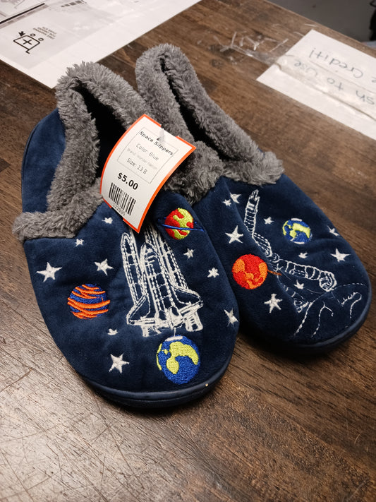 Blue Wonder Nation Space Slippers, 13 B
