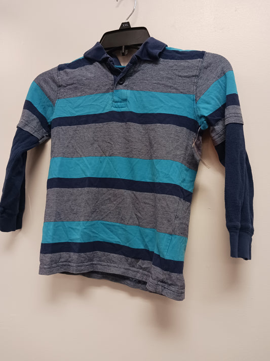 Blue Wrangler Longsleeve Polo Shirt, 6-7 B