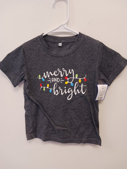 Grey Merry & Bright Boutique Shirt, 4T B