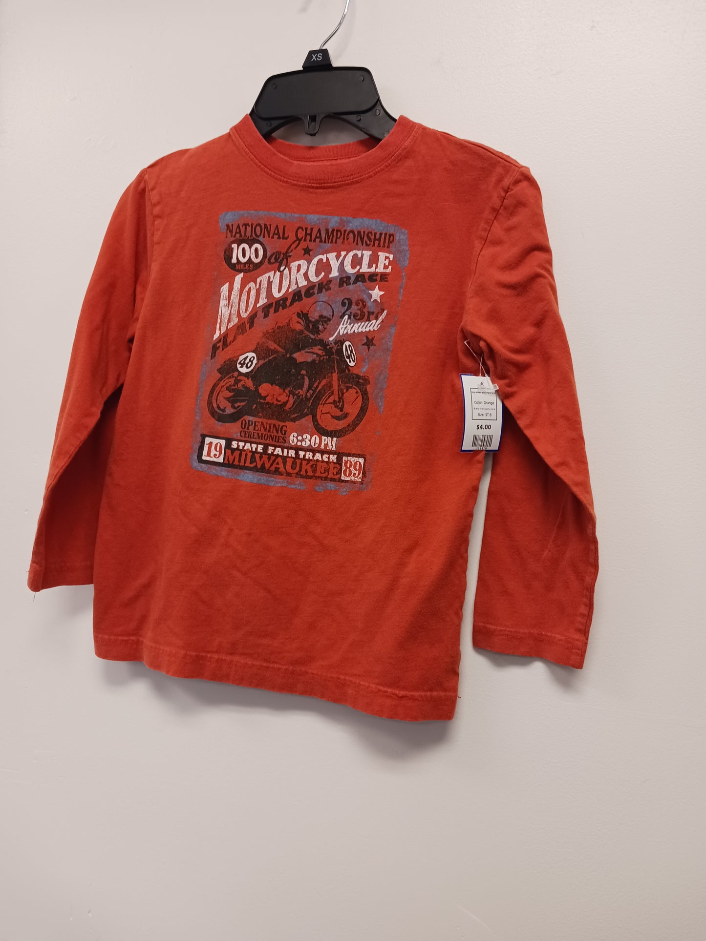 Orange first quality place long sleeve shirt motorcycle, 5T B