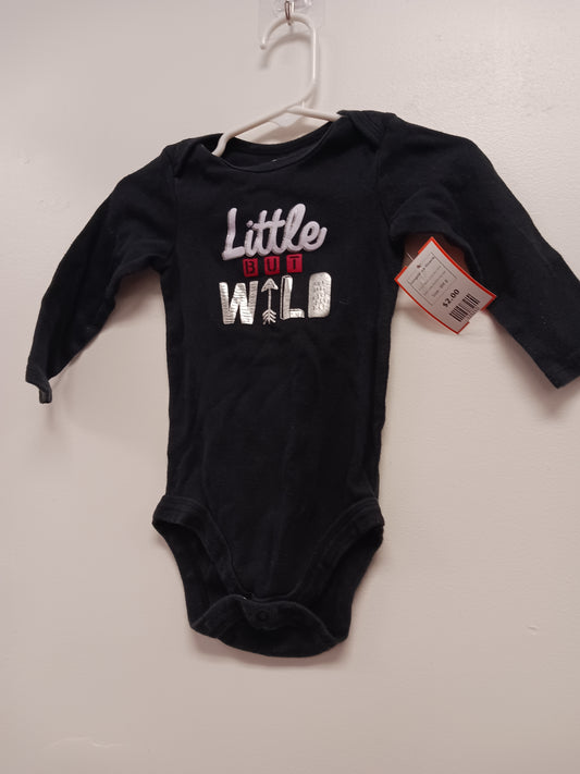 Black Little But Wild Baby Favorite Playwear Longsleeve Onesie, 9M B