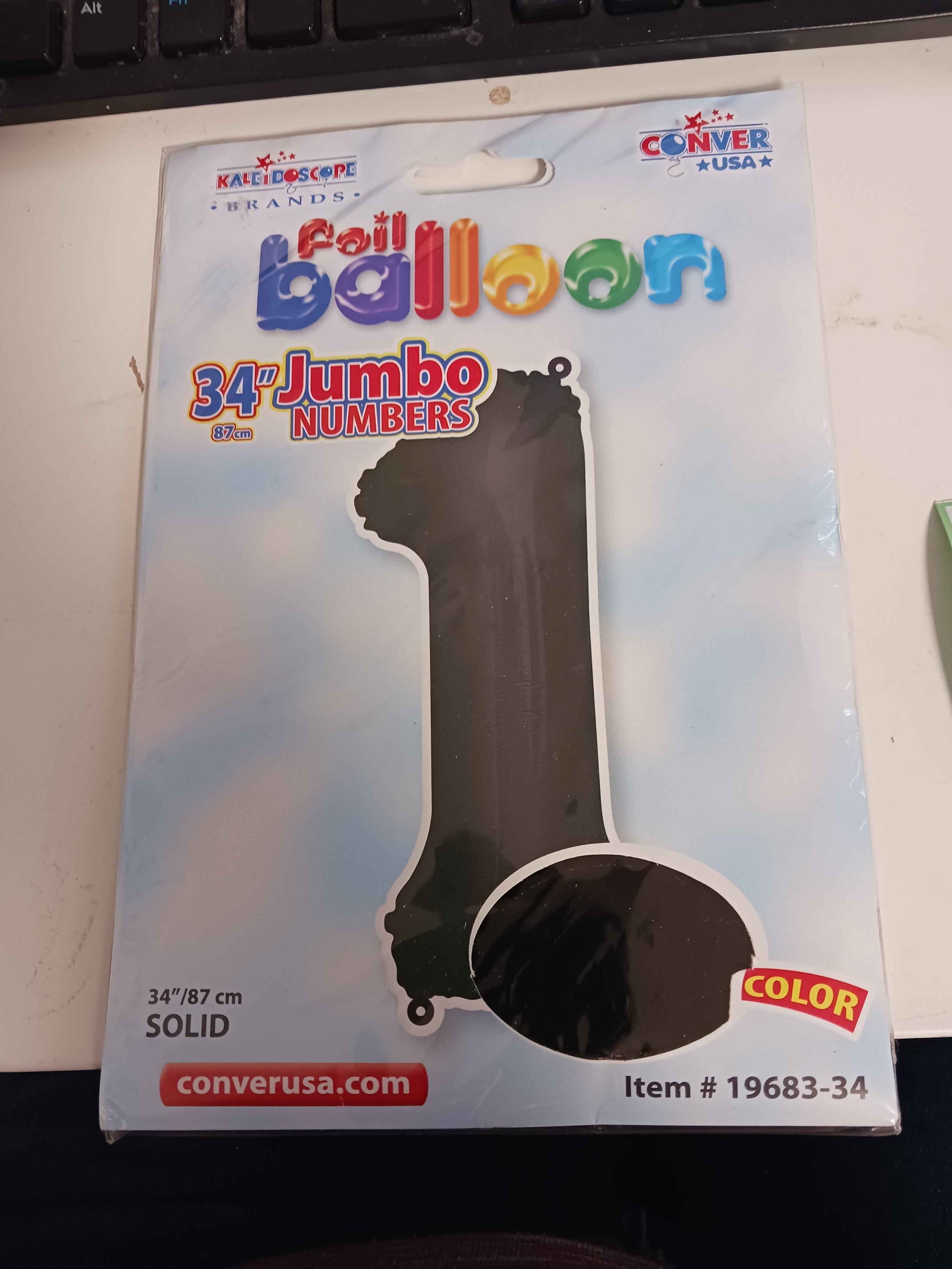 Black Kalcidoscope 34" #1 Foil Balloon